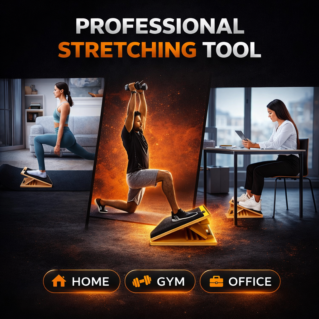 Restivioz® Adjustable Wooden Slant Board – Calf & Ankle Stretch Incline Balance Trainer